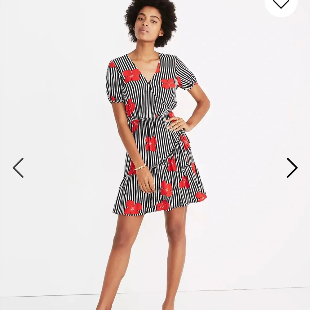 Madewell Ruffle Wrap Dress Candied Orchids 4 - Picture 7 of 11